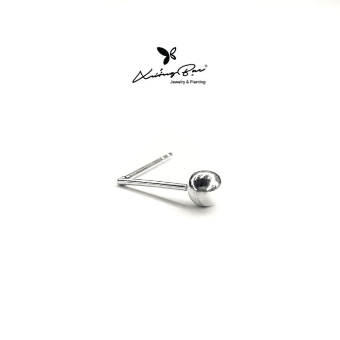 Khuyên tai bạc 925, thiết kế hình bi rơi chốt cánh bướm KNT11.90 - Hình ảnh 2