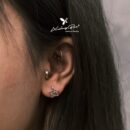 Khuyên tai bạc 925, hình ngôi sao nhiều nét, chốt cánh bướm KNT12.75