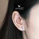 Khuyên tai bạc 925 thiết kế basic tròn đặc biệt, chốt cánh bướm KNT21.80