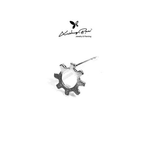 Khuyên tai bạc 925, họa tiết hình răng cưa, chốt cánh bướm KNT19.75