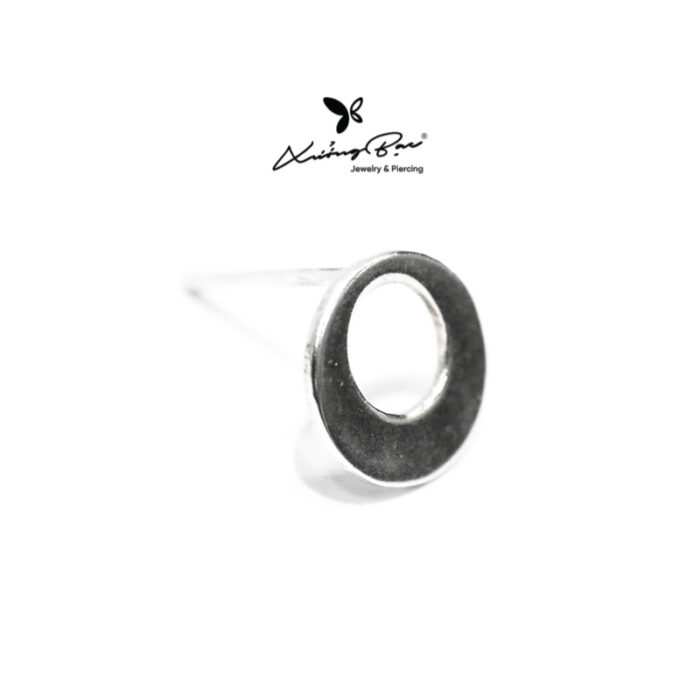 Khuyên tai bạc 925 unisex, thiết kế hình tròn, chốt cánh bướm KNT17.85 - Hình ảnh 5