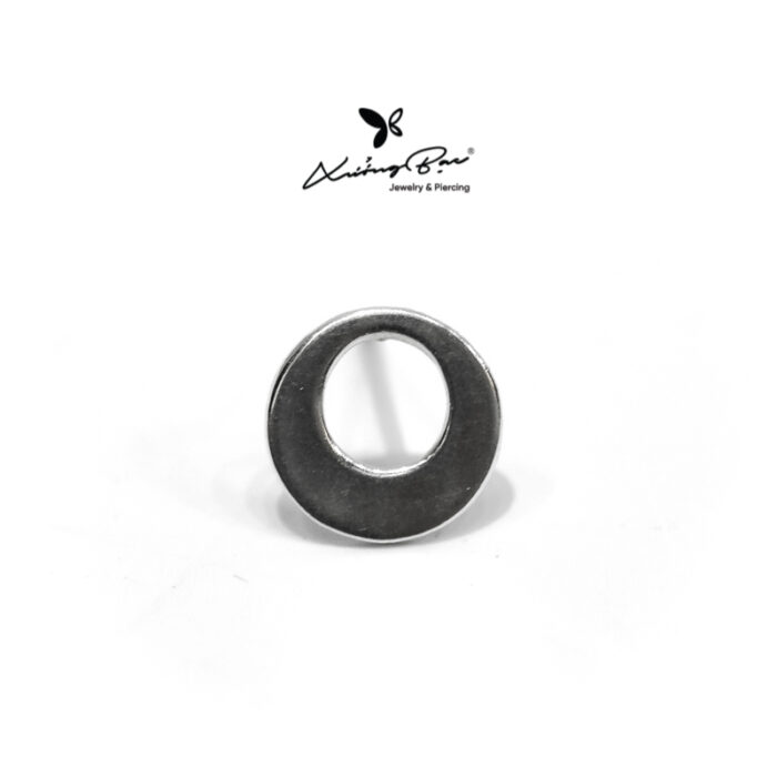 Khuyên tai bạc 925 unisex, thiết kế hình tròn, chốt cánh bướm KNT17.85 - Hình ảnh 6