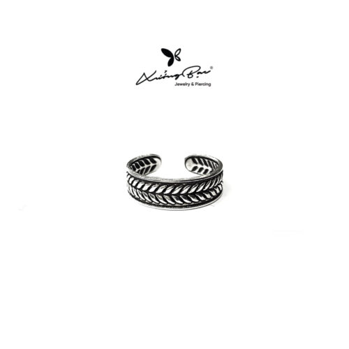 Nhẫn bạc unisex bạc 925, họa tiết thái NT.R255